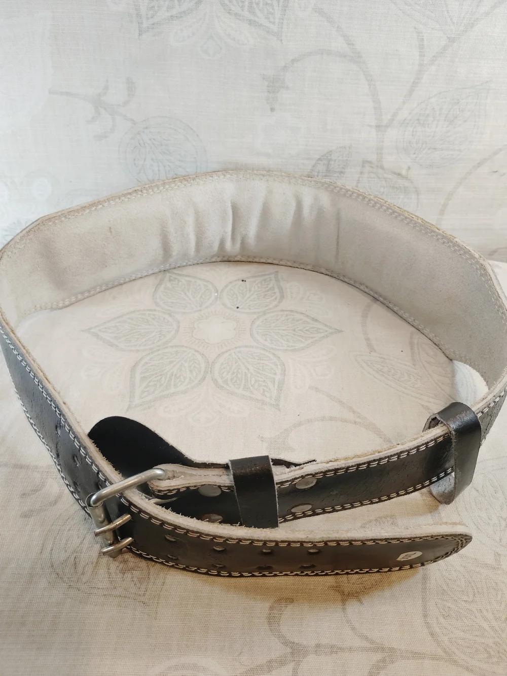 adidas Black Leather Powerlifting Belt with White Logo